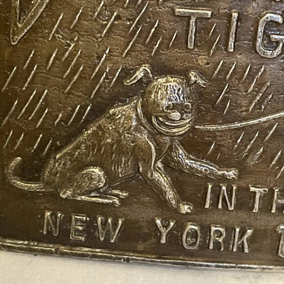 Buster Brown and Tige in the New York Herald Bronze Belt Buckle Vintage Brass - Picture 7 of 8